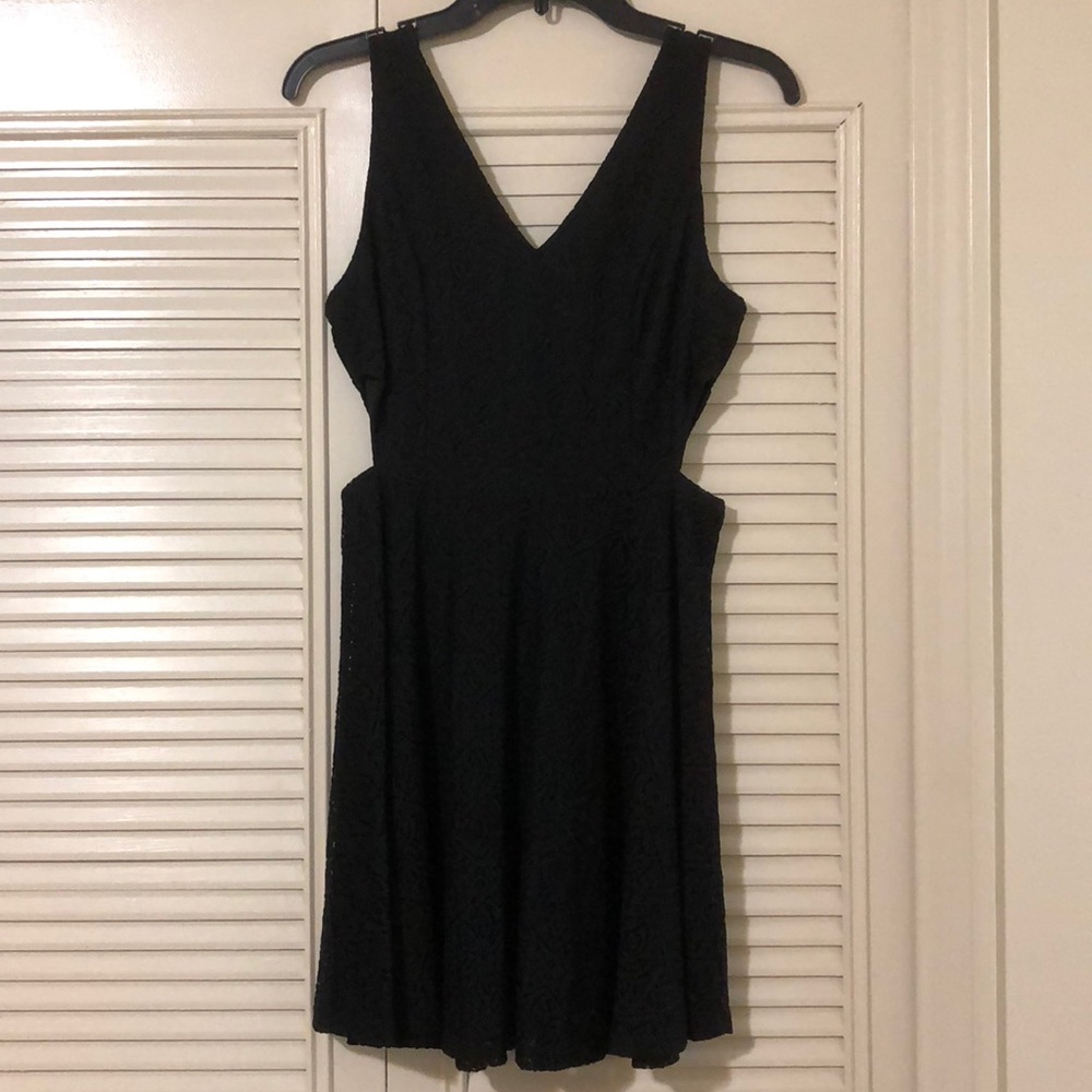 NWT Francesca’s Aimee black lace cut out dress